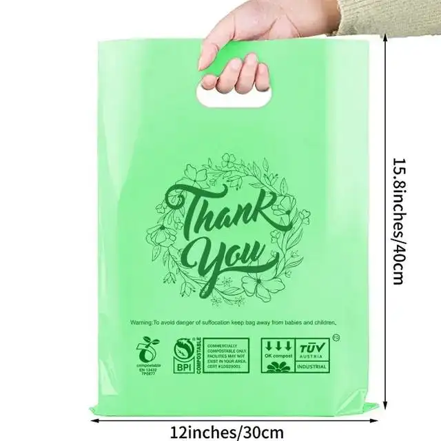 Eco Friendly plant based material pla pbat tshirt bio degradable compostable shopping bolsas biodegradable grocery plastic bag