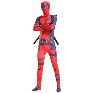 Fashion Boys Children's Halloween <strong>Spiderman</strong> Cosplay Costume Red Suit Jumpsuit with <strong>Pants</strong> and Top - Product Image 4