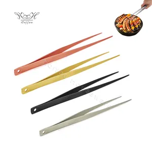 12 inch Stainless Steel Long Tweezers 30cm Kitchen Cooking Barbecue Bar Accessories Long Straight Food Tongs Tweezer