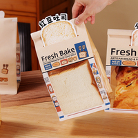 Vielseitige Kraftpapier-Brottüte mit Karteneinsatz, austauschbarem Etikett, Sichtfenster vorne, selbststehender Unterseite und individuellem Branding