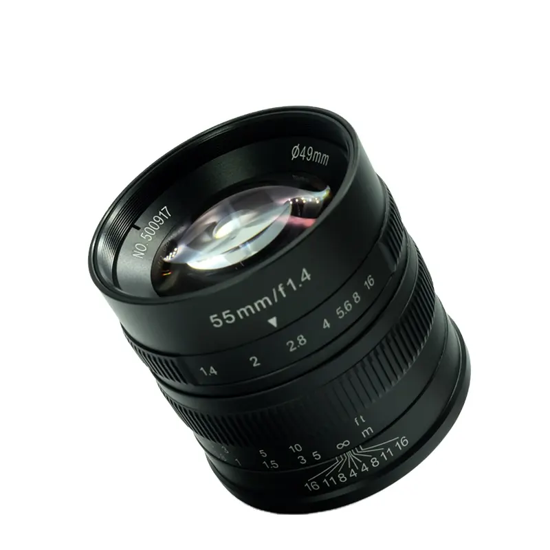 7artisans 55mm F1.4 대형 조리개 세로 수동 초점 마이크로 카메라 렌즈-M E FX M43 DSLR 카메라