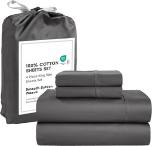 Luxury 100% Cotton Deep Pocket Bed <strong>Sheets</strong> Set - Product Image 1