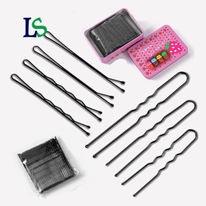 กิ๊บติดผมสีดำขนาด 5.5 ซม. ลายคลื่น พร้อมกล่องเหล็กการ์ตูนน่ารัก - Product Image 1