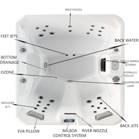 Jacuzzi Exterior Económico y Práctico, Modelo Familiar para 4 Personas, Spa con Cubierta