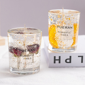LANJO New Dried Flower Jelly Wax Glass Jar Novelty Scented <b>Candle</b> Long-lasting Modern Art <b>Candle</b> for Mother's Day and Home - Product Image 3
