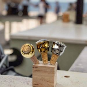 Bouchon de bouteille de vin en acier inoxydable réutilisable personnalisé, bouchon de verre à vin sous vide, bouchon de bouteille de vin en métal - Product Image 3