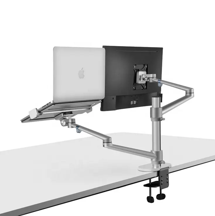 Suporte de mesa ergonômico lq, suporte duplo ajustável de alumínio para notebook de 12-17 polegadas para computador e laptop