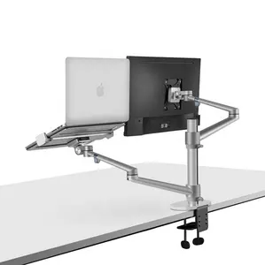LQ Ergonomic Aluminum Desk Height Adjustable Flexible Dual LCD Monitor Stand und 12-17 zoll Notebook Computer Arm Laptop Holder