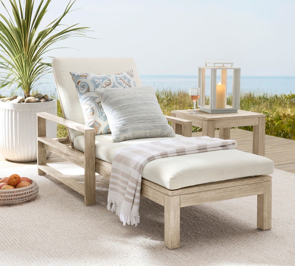 Single Chaise Lounge teak sofa lounge  outdoor furniture patio daybed garden teak lounge