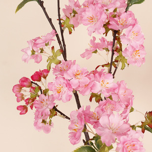 QIHAO Artificial Cherry Blossom Flower Single Branch High Simulation Silk Flower For Wedding Home Decoration - Product Image 2