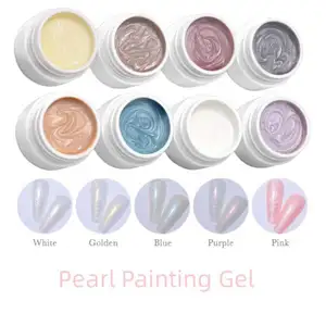 Nail Design Pigment Customized Colors Silk Like Effect Platinum Aurora Pearl Painting Gel