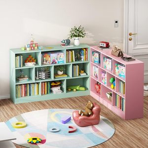 <span class=keywords><strong>Open</strong></span> Plank Lage Boekenkast Houten 3-Tier Vloer Staande Vitrinekast Organizer Met Basis 10 Kubussen Boekenplank Voor Woonkamer - Product Image 4
