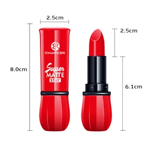 Lipstik Matte Warna Merah Tahan Air, Burung Romantis Tahan Lama Makeup Profesional 12 Warna Bentuk Unik