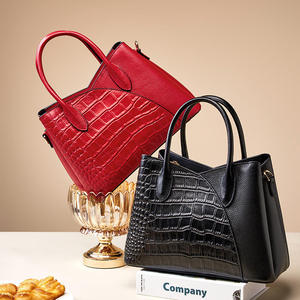 Sac à main AndoBag à motif crocodile pour femmes, sac à bandoulière en cuir de vache véritable, grande capacité, sacs fourre-tout - Product Image 5