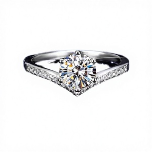 Bague de mariage de luxe en argent 925, sertie de moissanite taille brillant avec halo, certifiée GRA, monture à griffes, bijoux tendance - Product Image 3