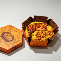 Faltbare Papier-Takeaway-Behälter Einweg-Lunchbox für Gebratenen Reis Gegrilltes Hähnchen Halal Biryani Mandi Bukhari Reisbox Schüssel