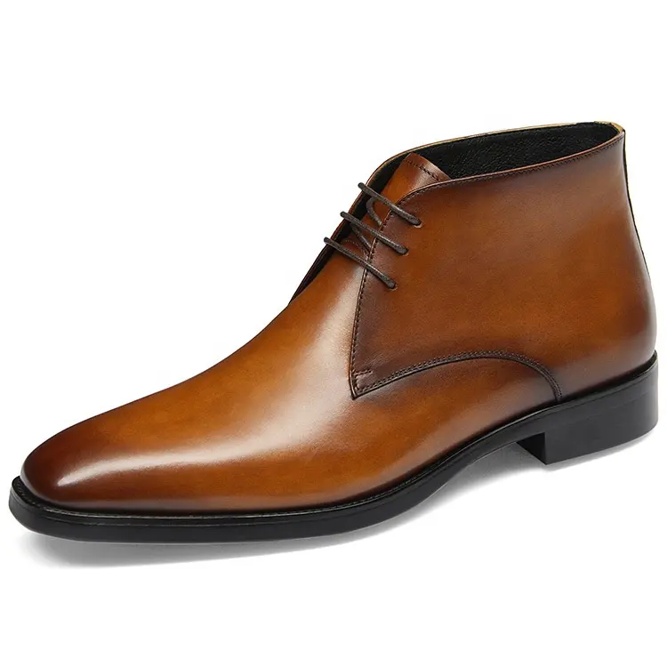 Elegant fashion genuine leather men shoes wholesale leather boots for men oxford handmade breathable men's dress shoes