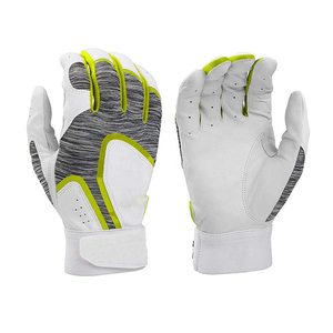 ถุงมือตีเบสบอล/ซอฟต์บอล FIT CHAMP แบบมีโลโก้สั่งทำพิเศษ หนังกันลื่น สีเทาเฮเธอร์ เขียวนีออน ขาวบริเวณฝ่ามือ เป็นมิตรต่อสิ่งแวดล้อม - Product Image 1