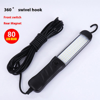 Entretien de tour de voiture Lampe de travail à led d'inspection portable Crochets magnétiques Euro Lampe de travail à main avec fil