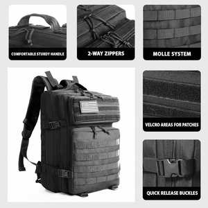 Wholesale Custom Logo Waterproof Tactical Bag for Men 900D Oxford Molle <b>Backpack</b> Durable 45L Tactical Duffel Bag for Hiking - Product Image 5