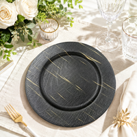 Assiettes de Présentation Plates en PP Personnalisables de Luxe 33cm (13 pouces) Légères Durables Réutilisables Lot de 50 pour Mariages Anniversaires Vaisselle Maison