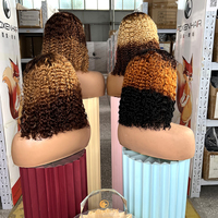 Perruque Courte Bob Ondulée Frisée Pas Chère Cheveux Humains HD Dentelle Frontale Complète Fournisseur Perruque Vierge Indienne pour Femmes Noires