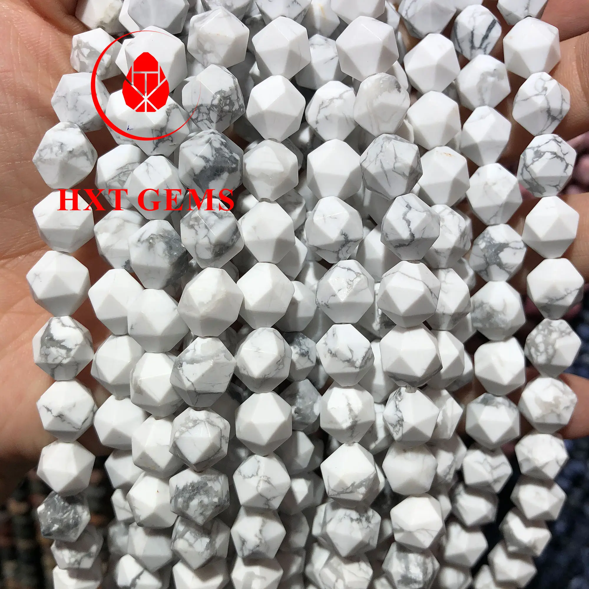 White Howlite Round Stone Beads Natural Gemstone Beads for Jewelry Marking