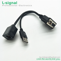 Cable Divisor en Y RS232 DB9 D Sub de 9 Pines Hembra a USB RJ12 al por Mayor