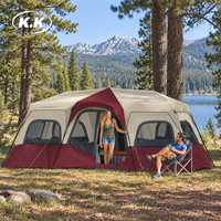 Tente de camping instantanée extra-large Kawagebo Kamp (KK) pour 12 personnes, tente familiale multi-pièces, logo personnalisé, tente d'extérieur