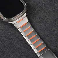 Bracelet de montre en acier inoxydable et caoutchouc pour Apple Watch toutes séries
