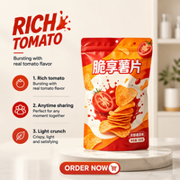 Sachet alimentaire PE étanche à fond plat pour snacks, impression personnalisée, pochette d'emballage pour chips, fermeture éclair, fournisseur pour supermarchés