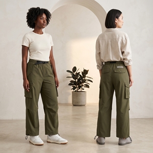 <span class=keywords><strong>Pantalon</strong></span> cargo <span class=keywords><strong>en</strong></span> <span class=keywords><strong>toile</strong></span> streetwear tendance pour <span class=keywords><strong>femme</strong></span>, taille mi-haute, jambe <span class=keywords><strong>large</strong></span>, hiver - Product Image 2