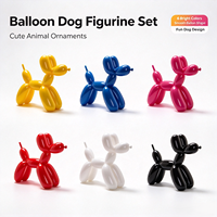 Ensemble de figurines de chien ballon colorées BElla, ornements d'animaux mignons, statues décoratives amusantes pour la maison, la vitrine de magasin et les cadeaux