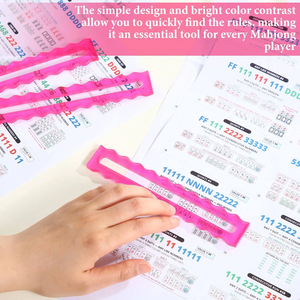 MeldVerse Lot de 4 Guides de Mahjong de Luxe en Acrylique Lumineux à Bordure Festonnée, Aide et Lecteur de Règles pour Joueurs - Product Image 5