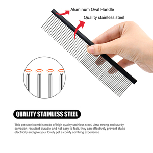プロのステンレス鋼ペットの毛の毛づくろいの櫛プロの犬と猫の仕上げの櫛 - Product Image 4
