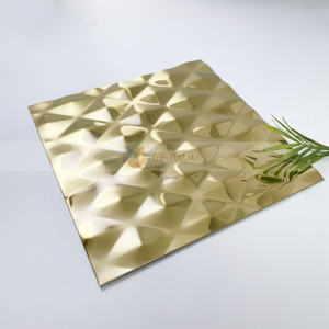 Panneau décoratif en acier inoxydable gaufré couleur PVD EX435 pour projets de luxe - Product Image 4