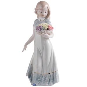 European Pastoral Cerâmica Flower Girl <span class=keywords><strong>Figurine</strong></span>-Home Decor elegante para sala de estar & Display - Product Image 5