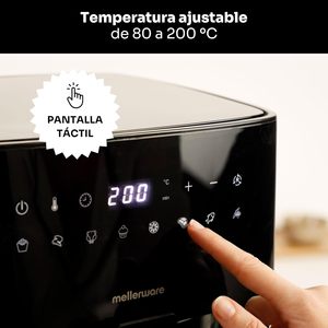 Friteuse à air domestique à écran tactile 1450W, panier en verre 4,5L, 9 programmes, <span class=keywords><strong>préchauffage</strong></span>, température 80-200 degrés, minuterie 60 min, compatible lave-vaisselle - Product Image 3