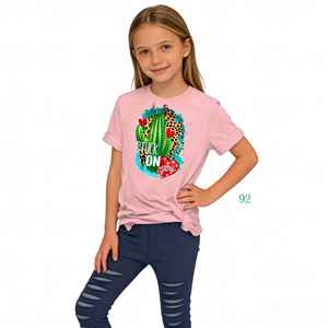 Conjuntos de Ropa Personalizados para Niña, Camiseta con Estampado de Cactus Occidental y Pantalones Rotos, Atuendo para Niñas de San Valentín, Tallas 2-10 - Product Image 4