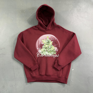 Sweat à capuche de Noël pour homme en coton 100 %, personnalisable avec logo, vente en gros, haute qualité, épais et décontracté, coupe oversize - Product Image 1