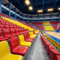 Sièges de stade modernes à dossier haut stabilisés aux UV, durables, en plastique HDPE écologique, chaises de gradins pour arènes sportives intérieures et extérieures