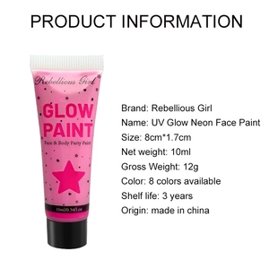 All'ingrosso vernice luminosa dipinta a mano pittura del corpo umano pittura a 8 colori a base d'acqua di arte vernice fluorescente - Product Image 4