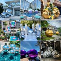 Ballon miroir gonflable, boules irisées en PVC, décoration scellée, sphère à bulles géante, décoration de fête, grosse boule brillante gonflable