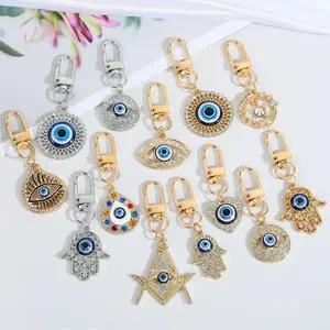 blue evill eye exotics exptic keychain ojo turco llavero para carro hamsa medusa ojito enamel keyring wholesale knievels