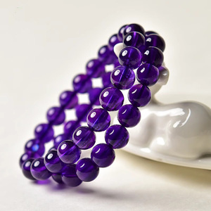 Simple Elegant Imitation <b>Amethyst</b> <b>Bracelet</b> For Women Deep Purple Transparent Bead <b>Bracelet</b> Gift Jewelry - Product Image 2