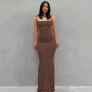Look Estivo <span class=keywords><strong>Chic</strong></span> 2024 Abito Aderente Sexy con Spalline Sottili per <span class=keywords><strong>Donna</strong></span> - Product Image 3