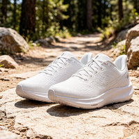 Calzado Deportivo Personalizado con MOQ Bajo de 50 Pares, Zapatillas de Running Blancas de Malla para Hombre, Marca Privada OEM, Zapatillas Ultra Ligeras con Amortiguación