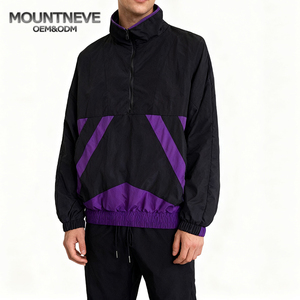 Ensemble survêtement polo, coupe-vent, fermeture éclair technique, pantalon de survêtement softshell, ensemble <span class=keywords><strong>2</strong></span> pièces, homme, grande taille, écologique, piping en nylon, années 90 - Product Image 1