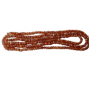 Sunstone Gemstone <b>Beads</b> 5mm Sparkling Rondelle Faceted <b>Red</b> Crystal Third Party Certified Coszcalt Exports for Jewelry Natural - Product Image 1