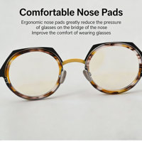 Montures de lunettes de vue en titane pur géométriques en gros personnalisées, montures de lunettes de lecture unisexes tendance en acétate bicolore, design de créateur